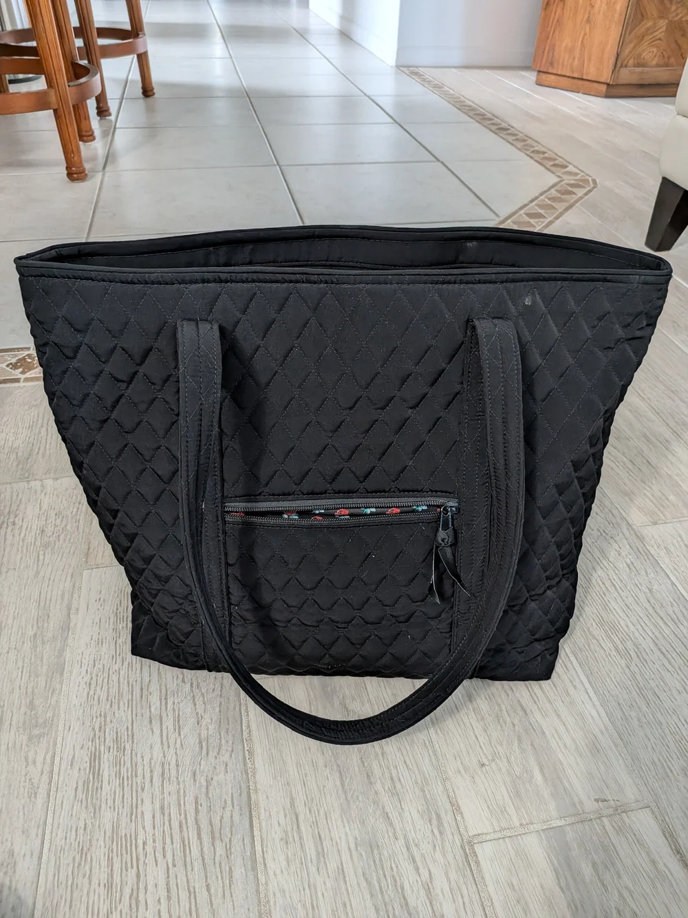 Vera Bradley Black Quilted Tote Bag